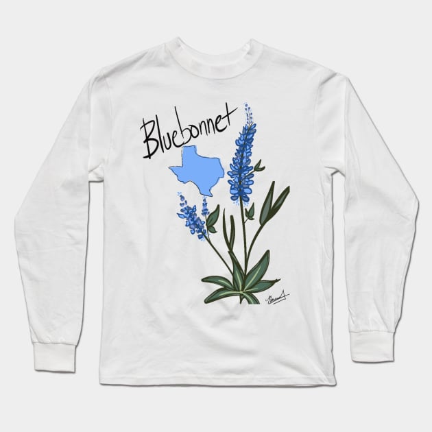 Bluebonnet Long Sleeve T-Shirt by JustNadia